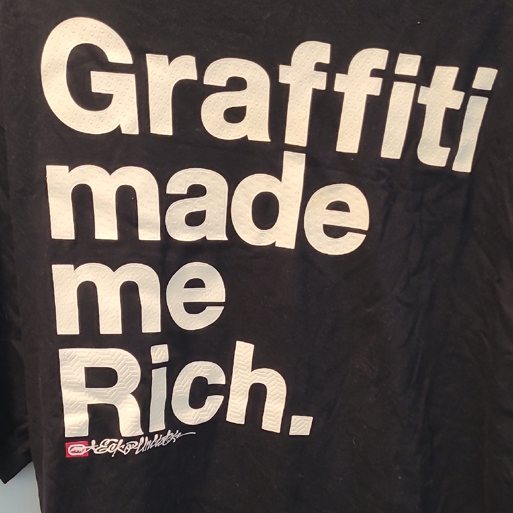 Y2K Ecko Unlimited Black Graphic Logo Tee - Picture 5 of 5